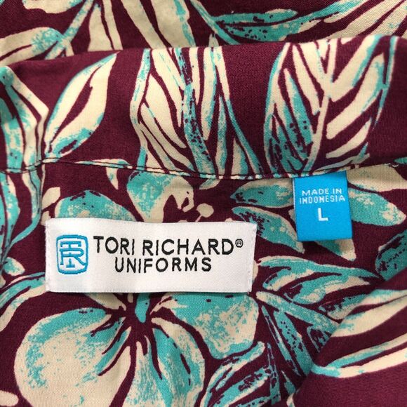 Tori Richard Uniforms Women Hawaiian Button Shirt Top Size Large Floral B260 -29 - Picture 5 of 12